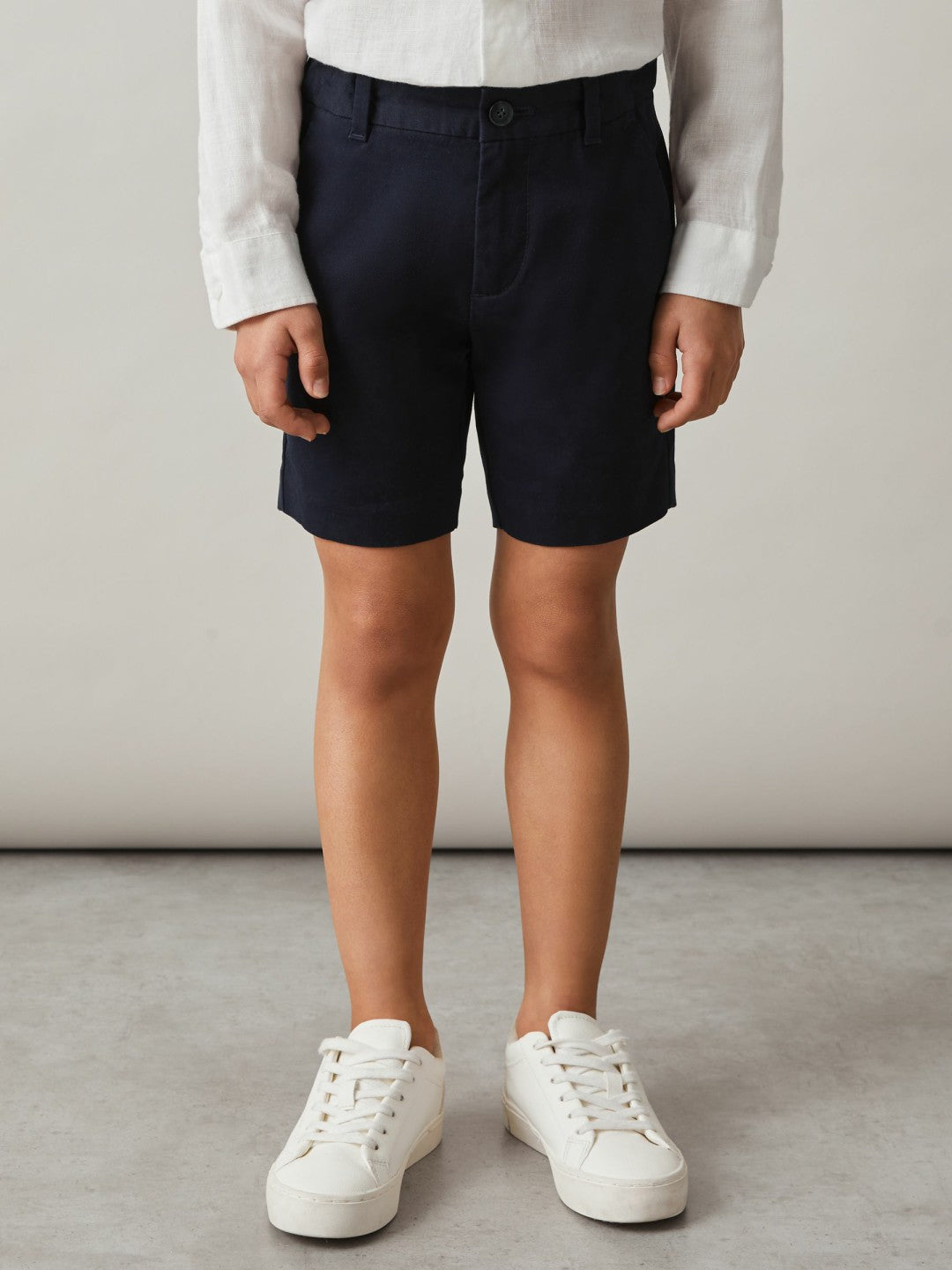 9-13 yrs Cotton Chino Shorts with Stretch in Navy Children & Baby | Reiss