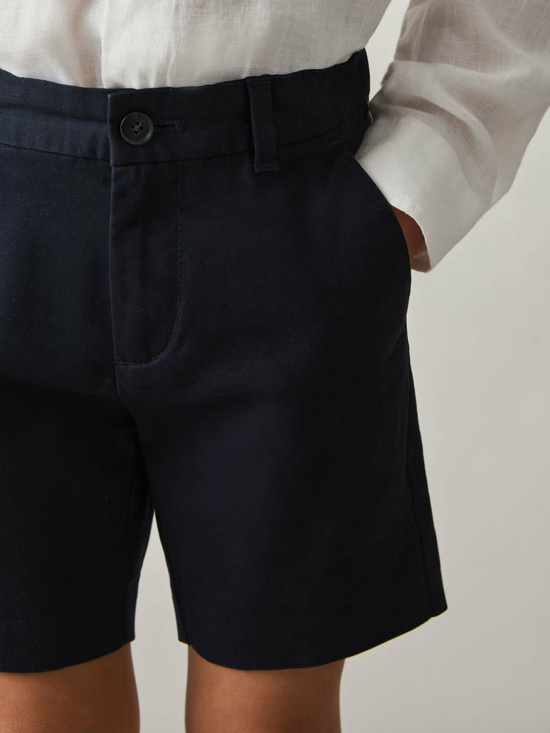 9-13 yrs Cotton Chino Shorts with Stretch in Navy Children & Baby | Reiss