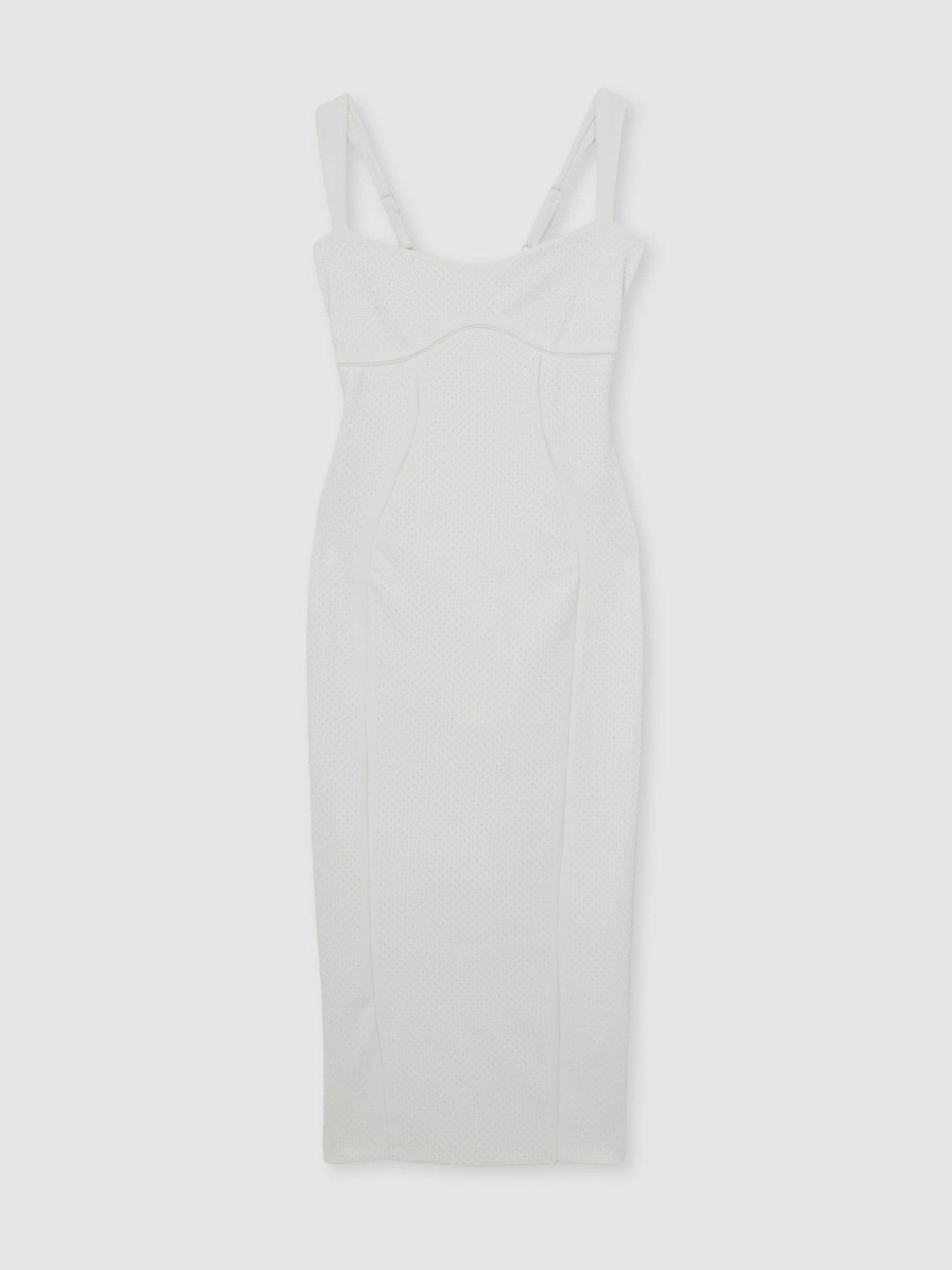Good American Scuba Crystal Midi Dress in White Women | Reiss