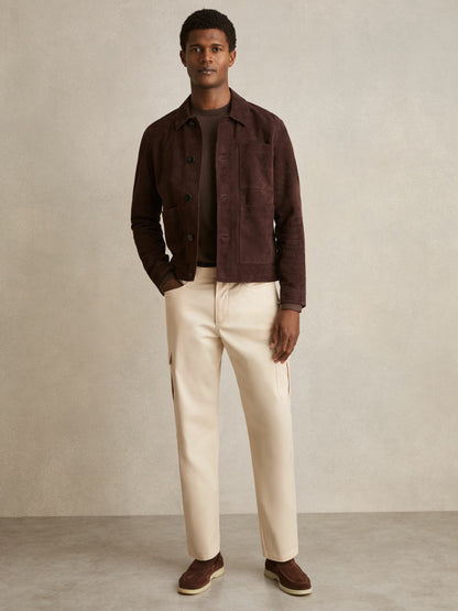 Cotton-Lyocell Cargo Trousers in Light Stone Men | Reiss