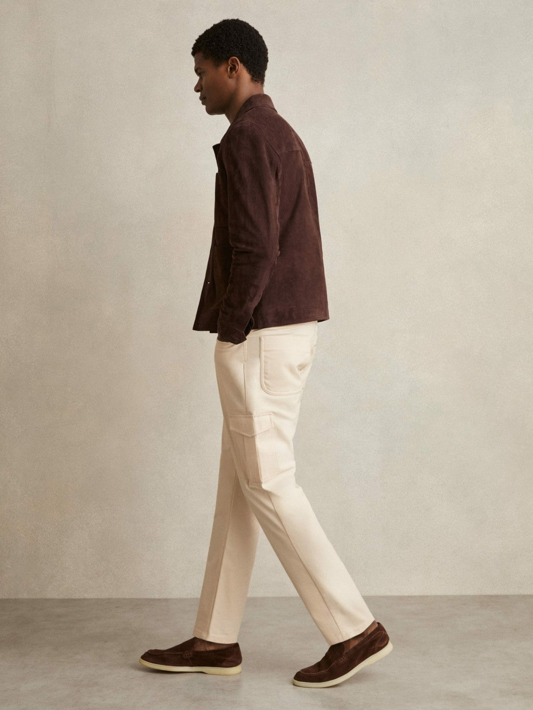 Cotton-Lyocell Cargo Trousers in Light Stone Men | Reiss