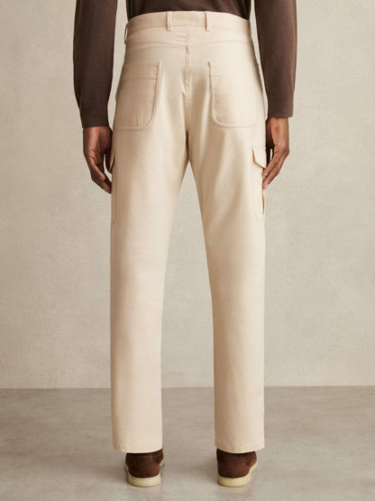 Cotton-Lyocell Cargo Trousers in Light Stone Men | Reiss