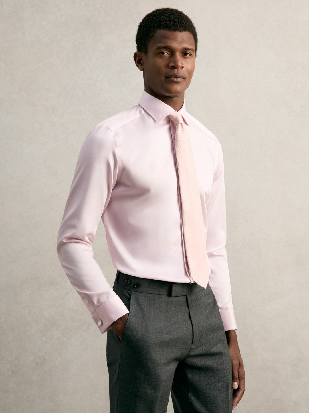 Slim Fit Slim-Fit Cotton-Sateen Shirt in Pink Men | Reiss