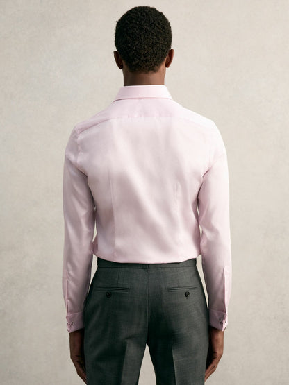 Slim Fit Slim-Fit Cotton-Sateen Shirt in Pink Men | Reiss