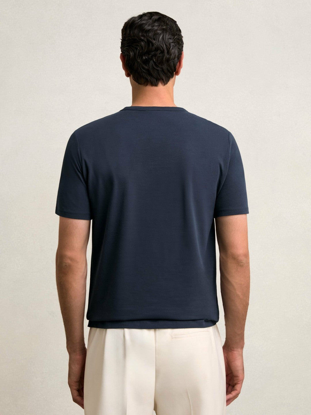 Stretch-Cotton Crew-Neck T-Shirt in Navy Men | Reiss