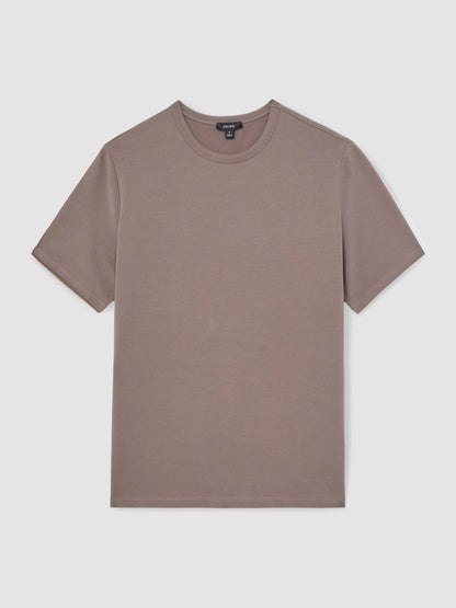 Stretch-Cotton Crew-Neck T-Shirt in Taupe Brown Men | Reiss