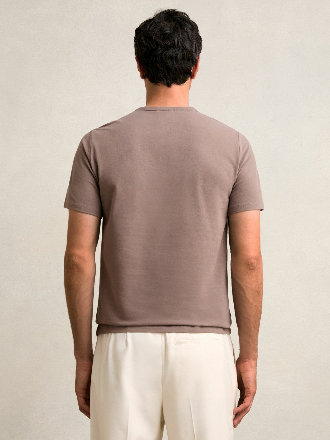 Stretch-Cotton Crew-Neck T-Shirt in Taupe Brown Men | Reiss