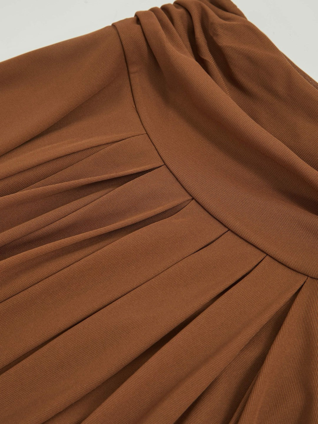 Jersey Ruched-Waist Maxi Skirt in Tan Brown Women | Reiss