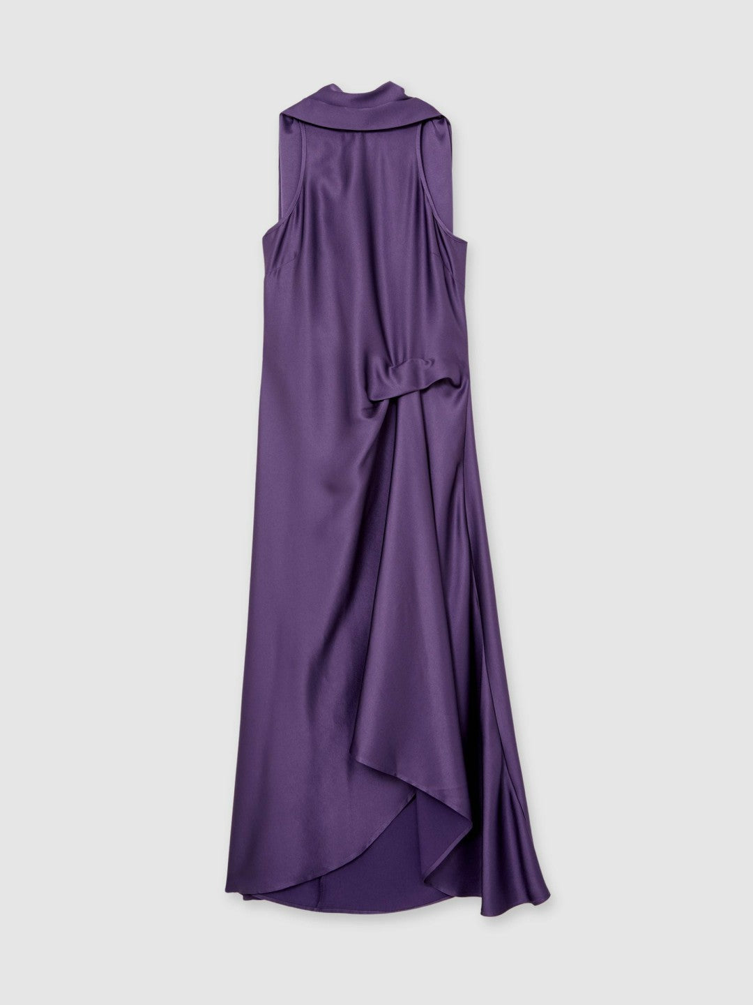 Petite Satin Tuck-Detail Cape Midi Dress in Purple Women | Reiss