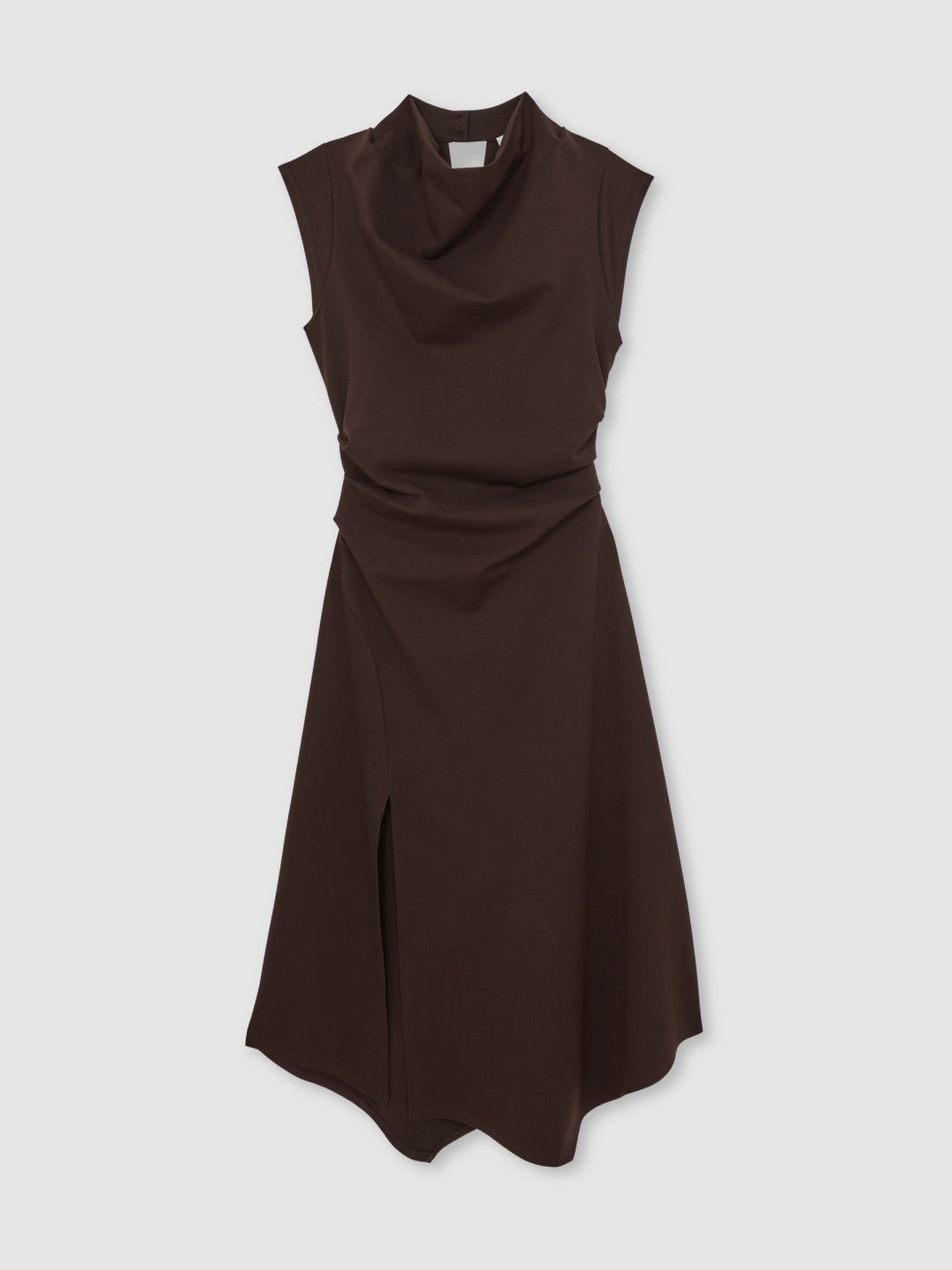 Twill-Jersey Draped Midi Dress in Burgundy Women | Reiss
