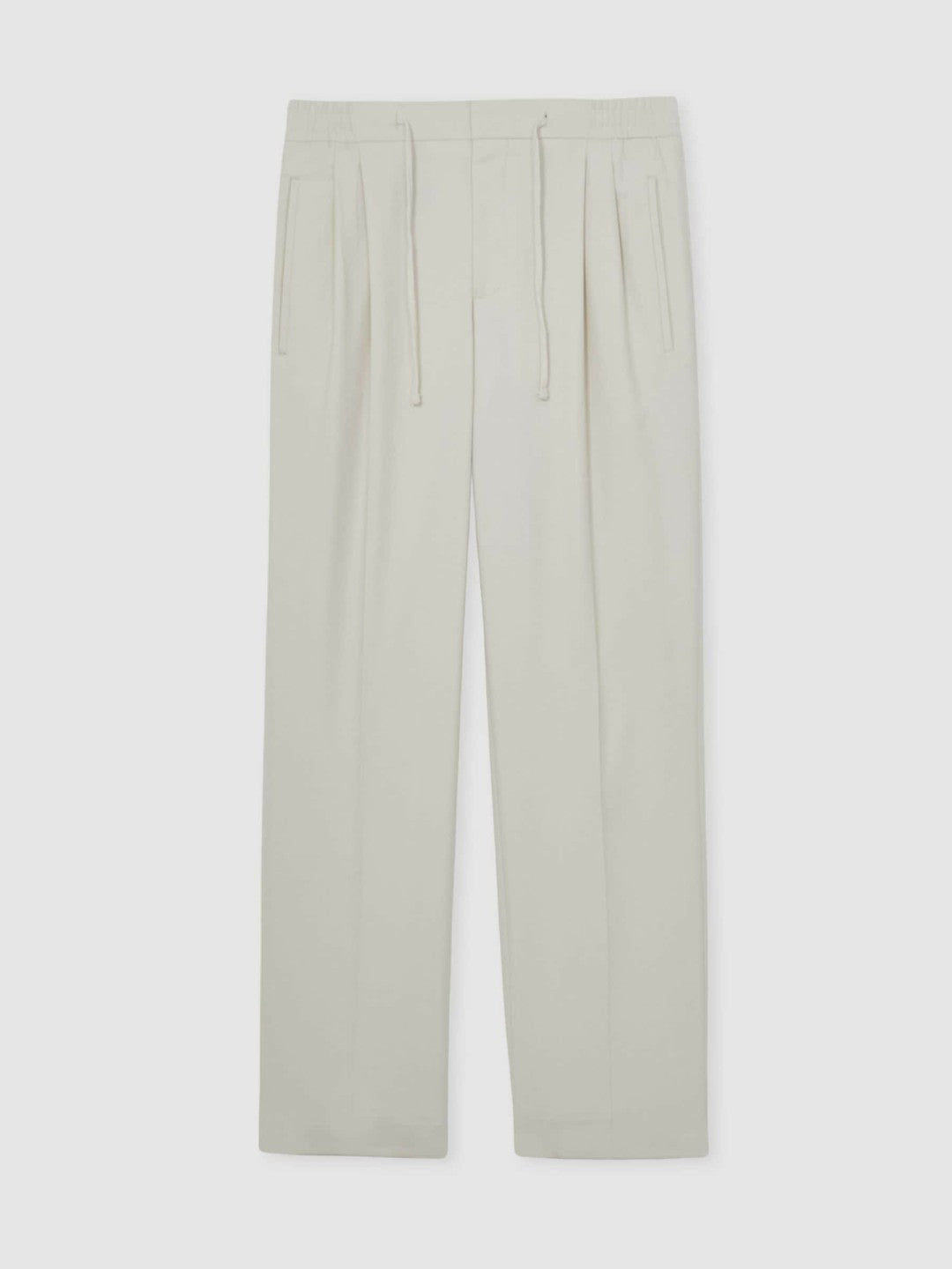 Relaxed-Fit Twill Drawstring Trousers in Ecru Men | Reiss