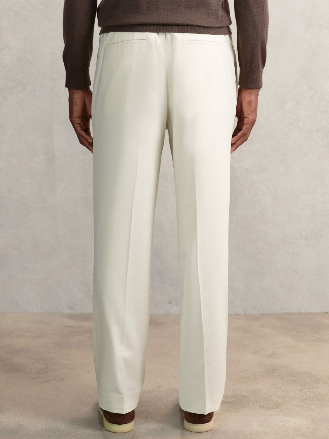 Relaxed-Fit Twill Drawstring Trousers in Ecru Men | Reiss