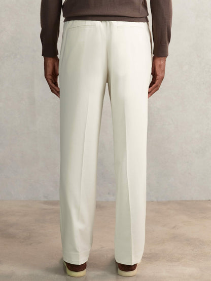Relaxed-Fit Twill Drawstring Trousers in Ecru Men | Reiss