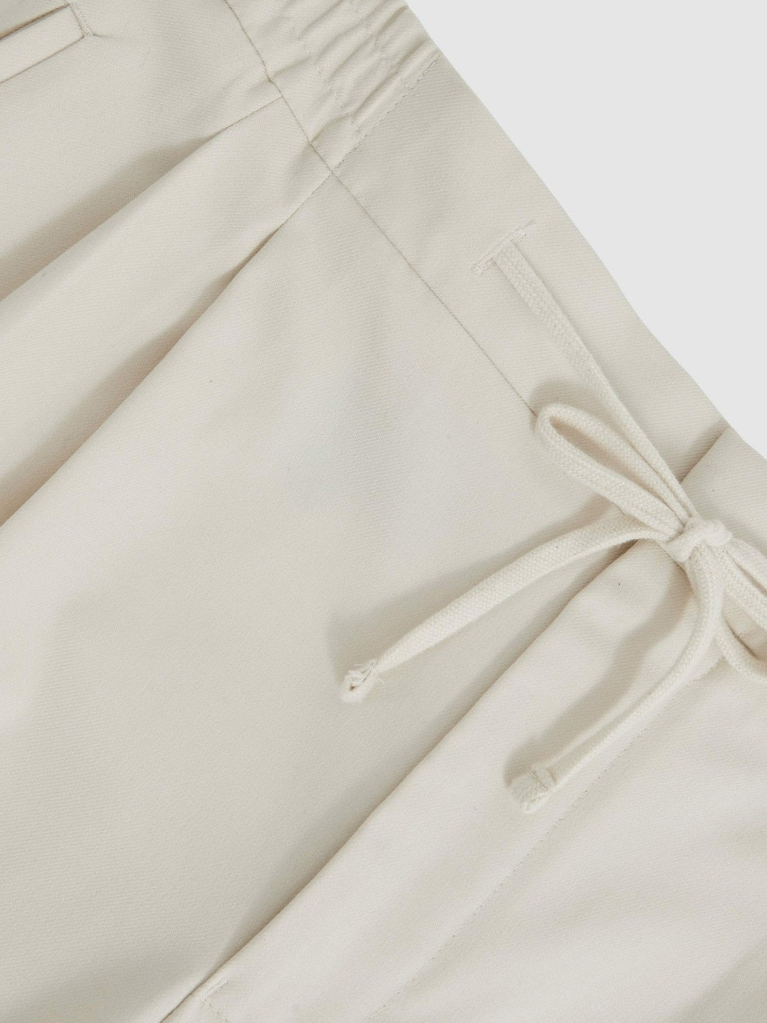 Relaxed-Fit Twill Drawstring Trousers in Ecru Men | Reiss