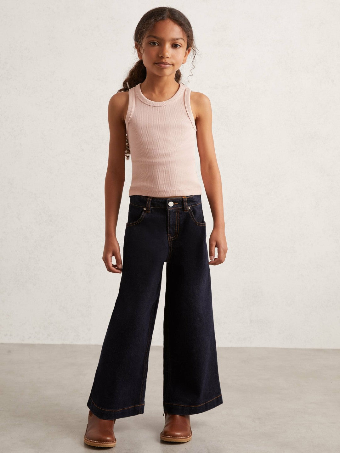 3-9 yrs Stretch-Cotton Ribbed Vest in Pink Children & Baby | Reiss
