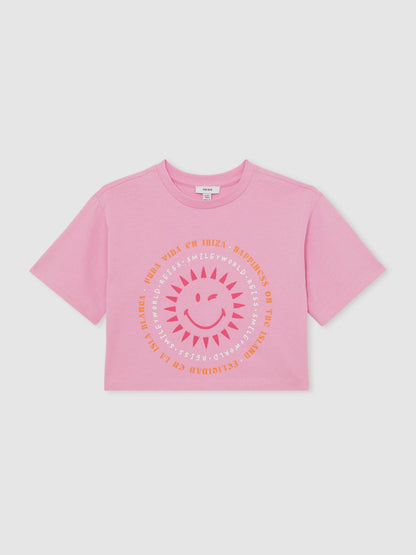 13-14 yrs SmileyWorld | Sun-Print T-Shirt in Pink Children & Baby | Reiss