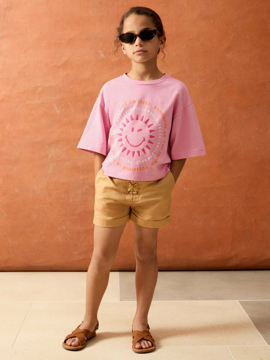 13-14 yrs SmileyWorld | Sun-Print T-Shirt in Pink Children & Baby | Reiss