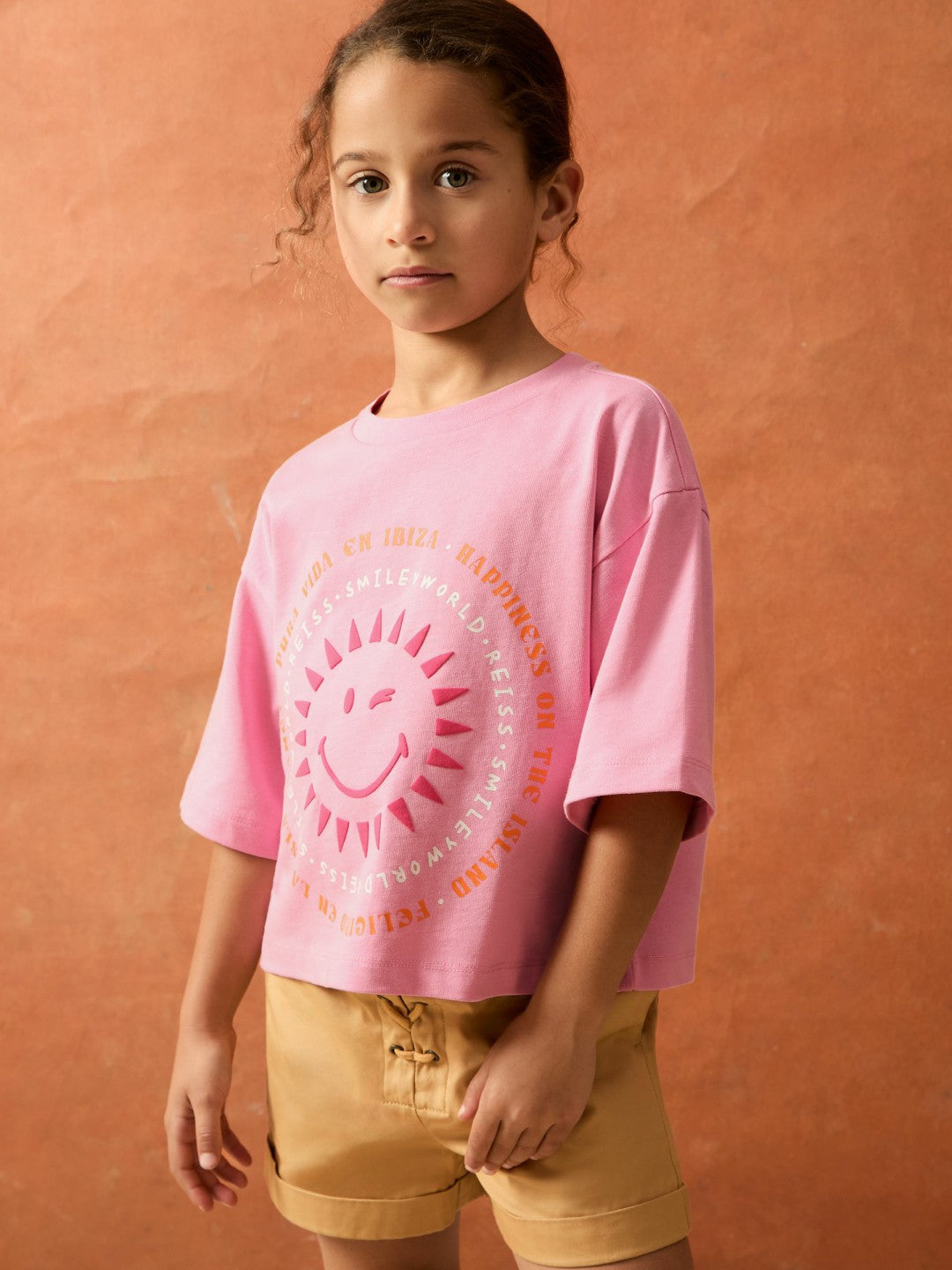 13-14 yrs SmileyWorld | Sun-Print T-Shirt in Pink Children & Baby | Reiss