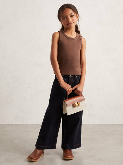 3-9 yrs Stretch-Cotton Ribbed Vest in Chocolate Children & Baby | Reiss
