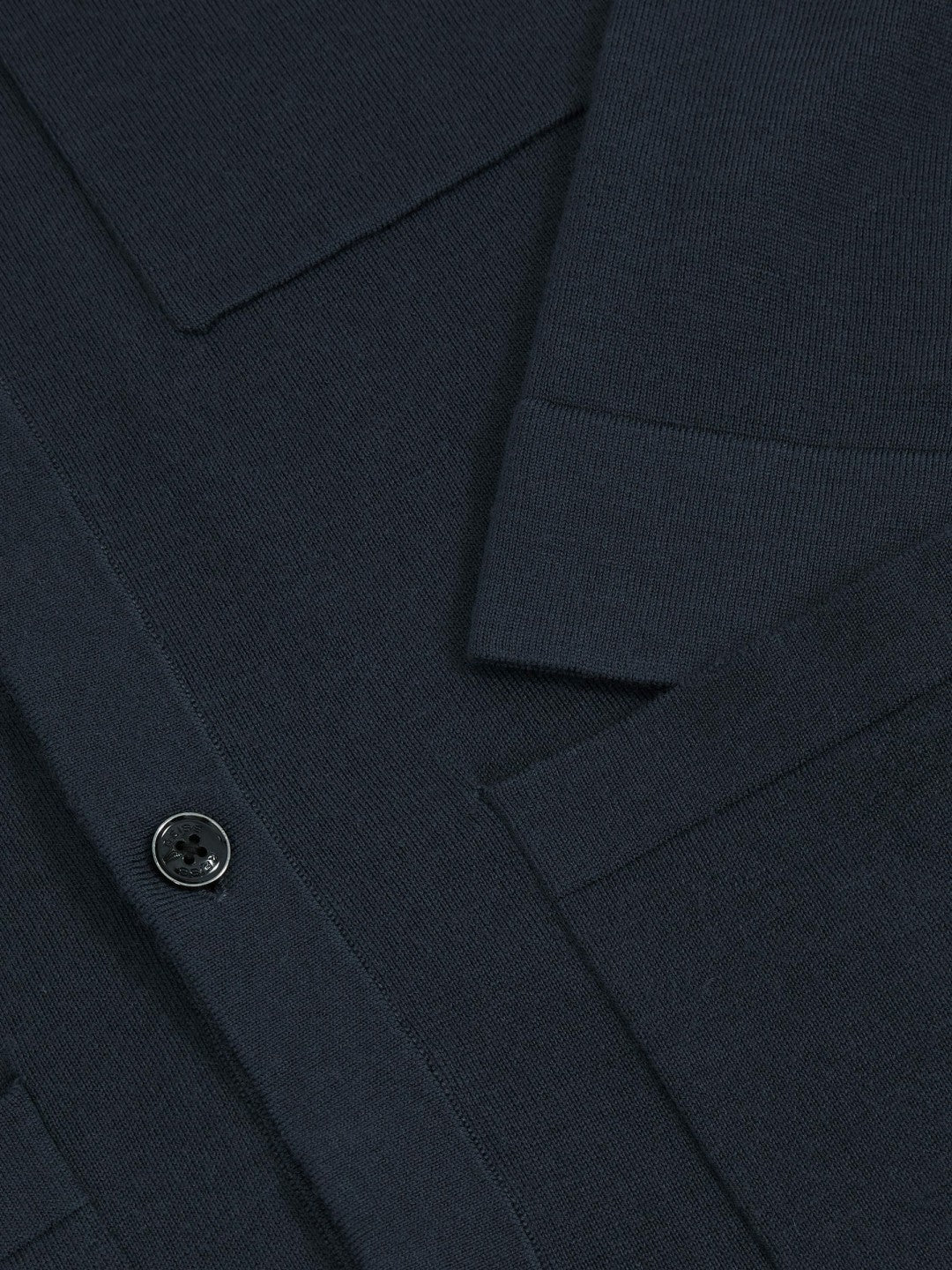 Merino Wool Button-Through Shirt in Midnight Navy Men | Reiss