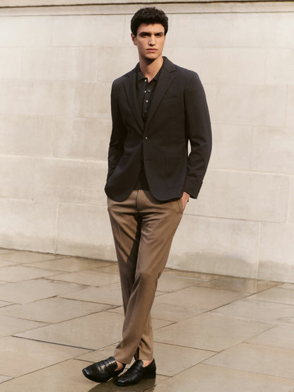 Slim-Fit Internal-Drawstring Trousers in Camel Men | Reiss
