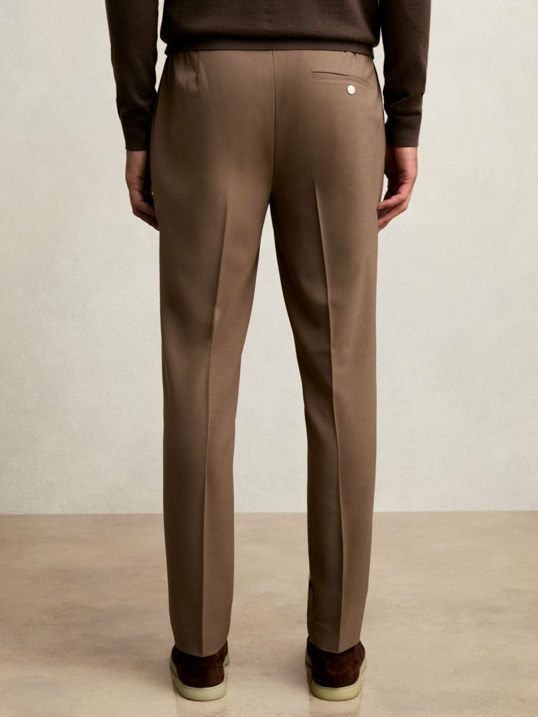 Slim-Fit Internal-Drawstring Trousers in Camel Men | Reiss