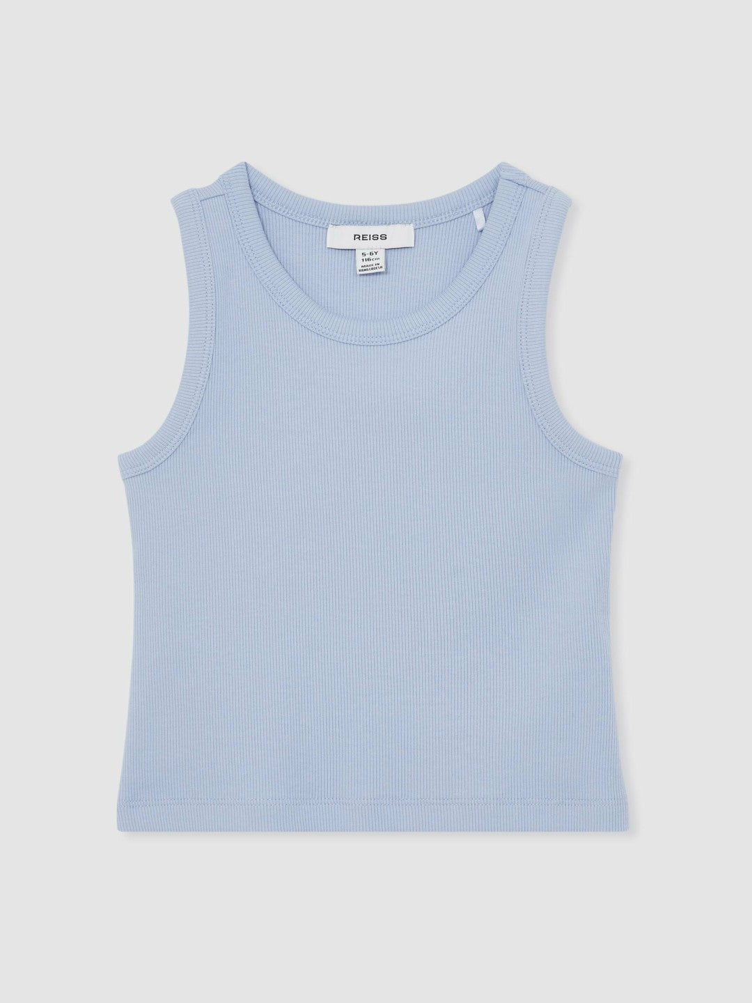 9-13 yrs Stretch-Cotton Ribbed Vest in Blue Children & Baby | Reiss