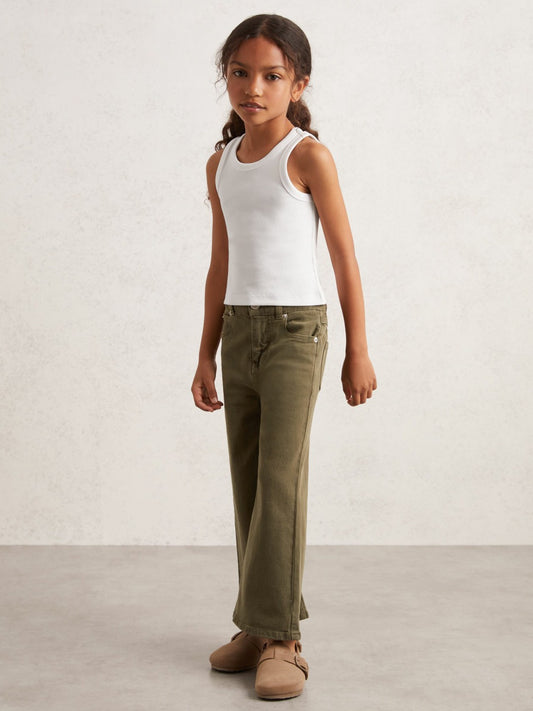 3-9 yrs Stretch-Cotton Ribbed Vest in Ivory Children & Baby | Reiss