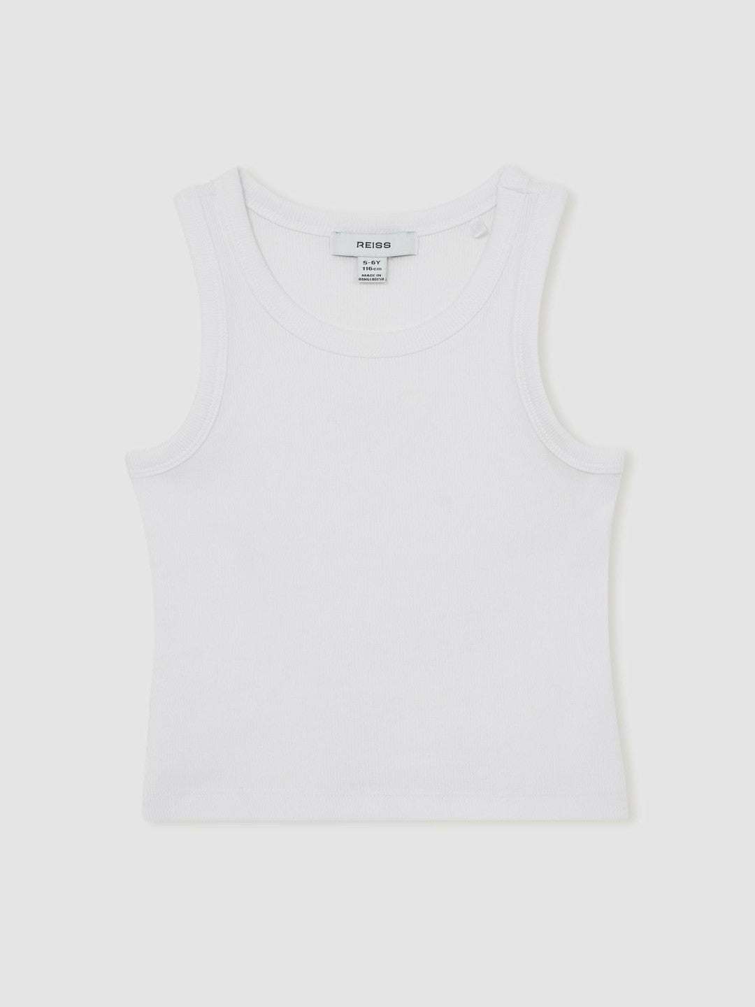 3-9 yrs Stretch-Cotton Ribbed Vest in Ivory Children & Baby | Reiss