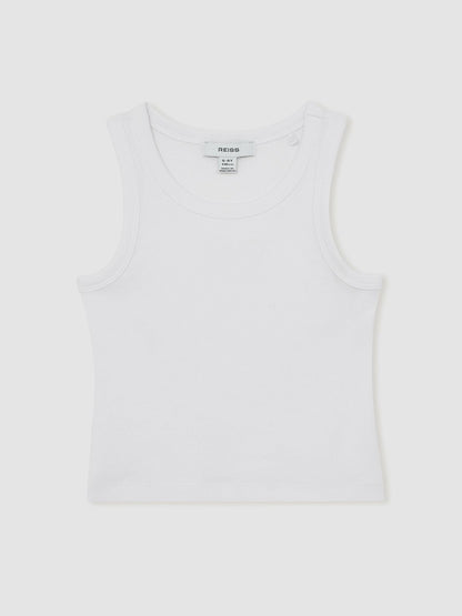 3-9 yrs Stretch-Cotton Ribbed Vest in Ivory Children & Baby | Reiss
