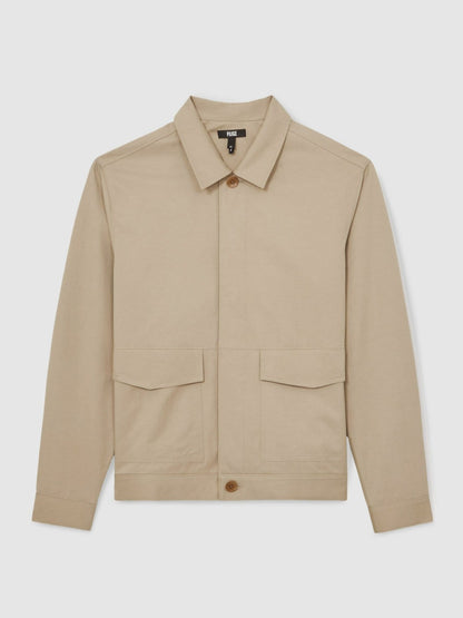 Paige Flap Pocket Worker Jacket in Beige Men | Reiss