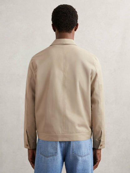 Paige Flap Pocket Worker Jacket in Beige Men | Reiss