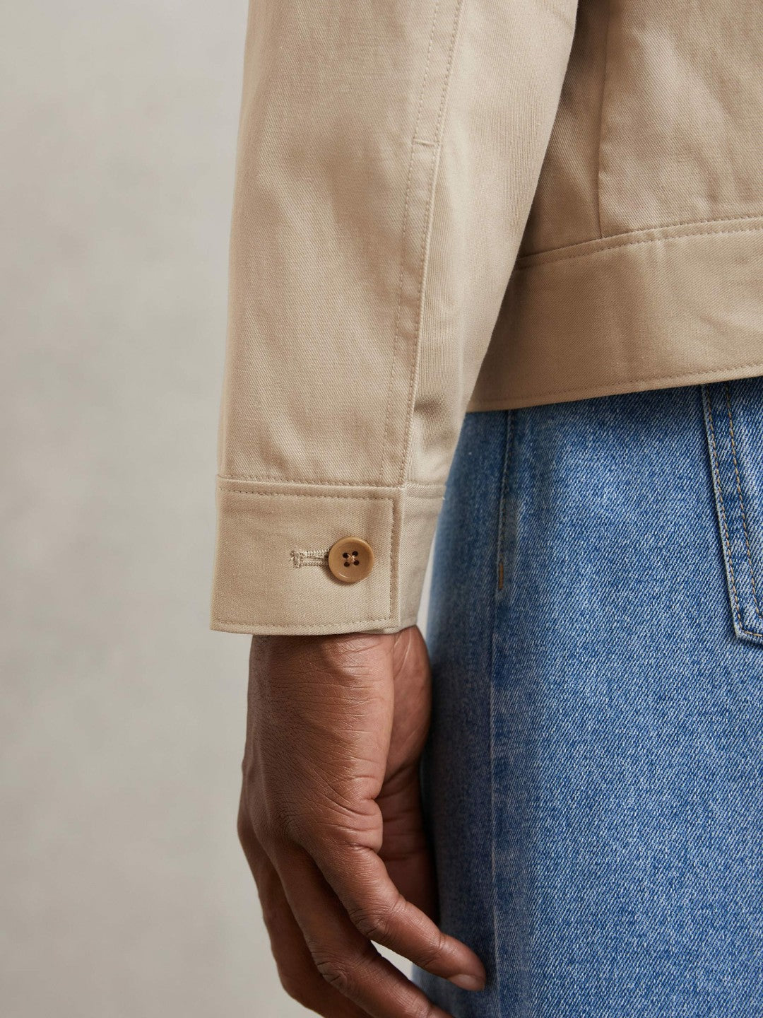 Paige Flap Pocket Worker Jacket in Beige Men | Reiss