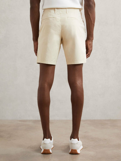 Paige Cotton Chino Shorts with Stretch in Cream Men | Reiss
