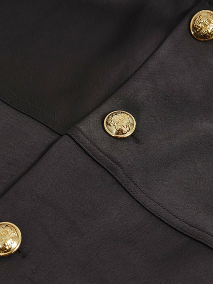 Satin Button-Back Long-Sleeve Top in Mauve Women | Reiss