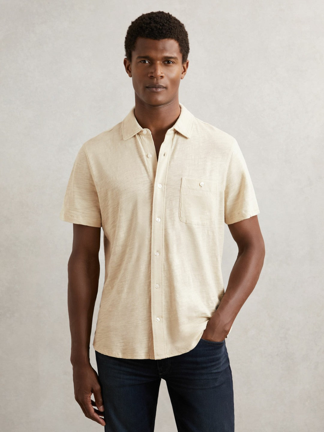 Paige Carillo Short Sleeve Shirt in Cream Men | Reiss