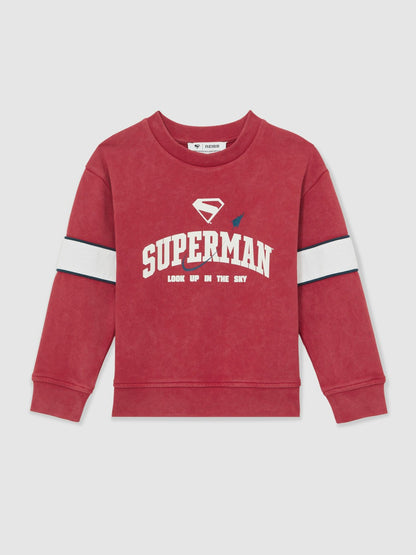 9-13 yrs Superman Cotton Logo Sweatshirt in Red Children & Baby | Reiss