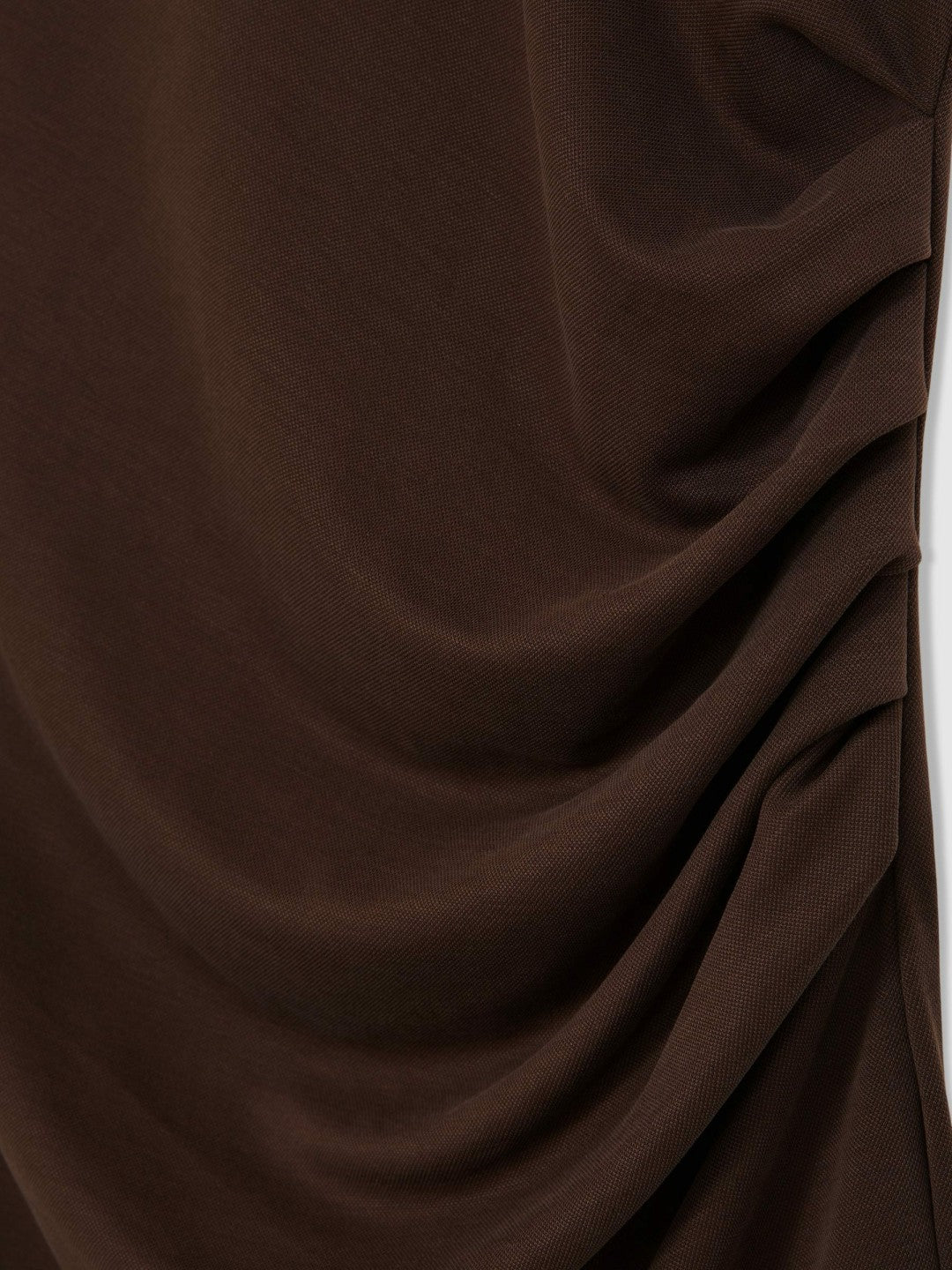 Jersey Ruched Racer Midi Dress in Chocolate Brown Women | Reiss