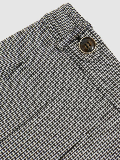 Houndstooth-Check Pleated Skirt in Black/White Children & Baby | Reiss