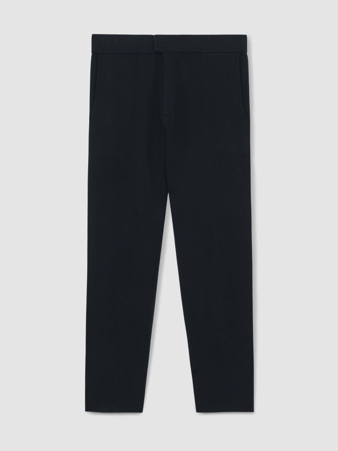 Tapered Knitted Trousers in Navy Men | Reiss