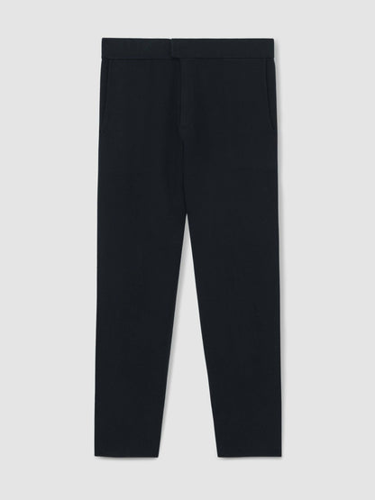 Tapered Knitted Trousers in Navy Men | Reiss