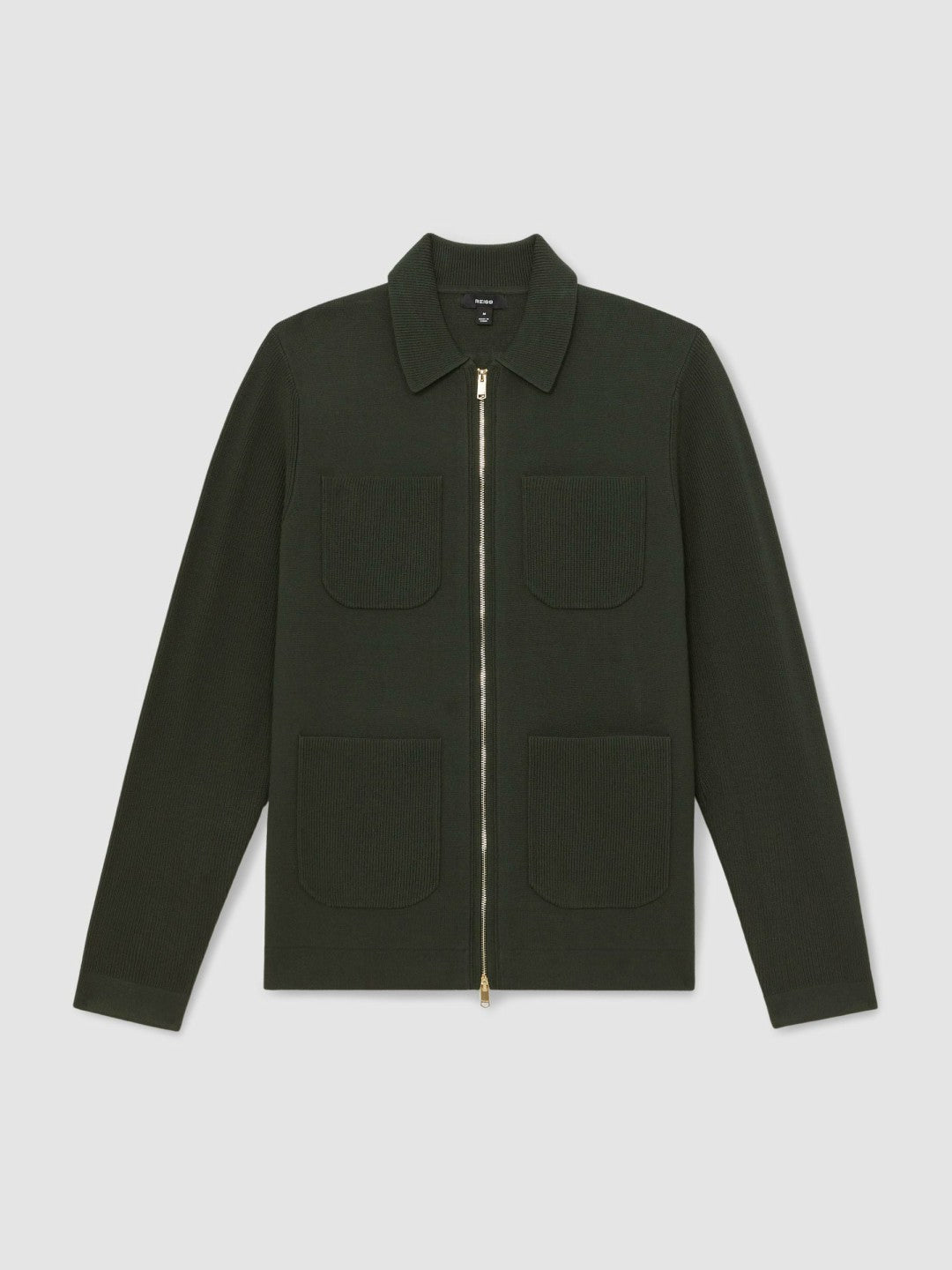 Four-Pocket Zip-Through Cardigan in Forest Green Men | Reiss