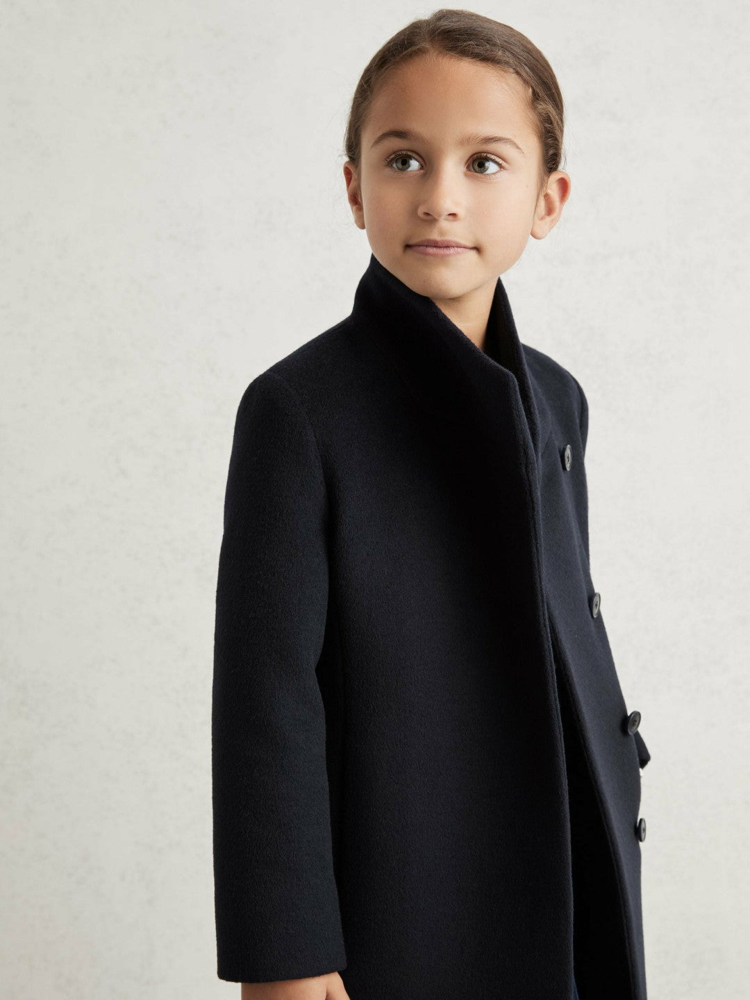 Wool-Blend Funnel-Neck Coat in Navy Children & Baby | Reiss
