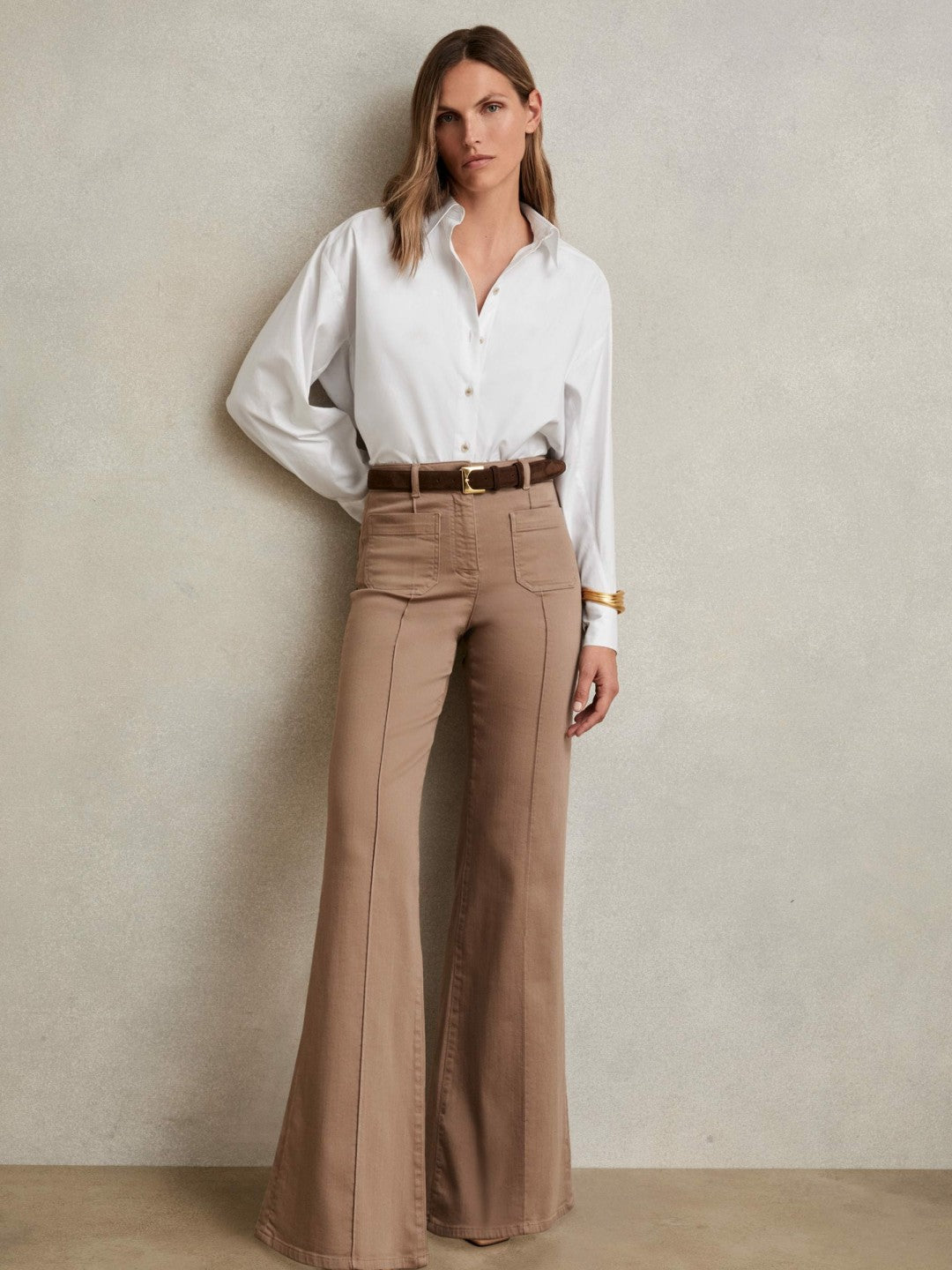 Cotton Button Through Oxford Shirt in White Women | Reiss