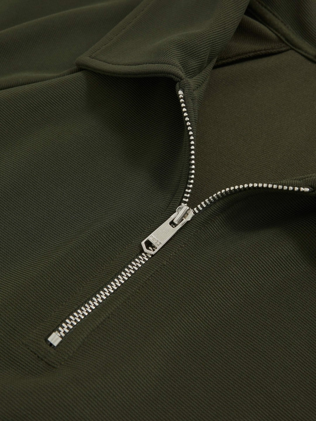 Textured Raglan Half-Zip Polo Shirt in Green Men | Reiss
