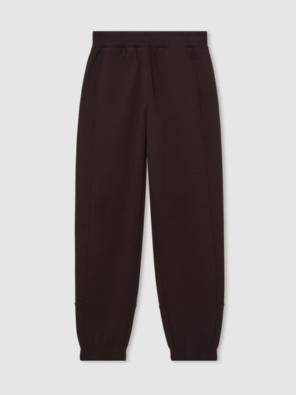 Tapered Elasticated-Waist Joggers in Plum Women | Reiss