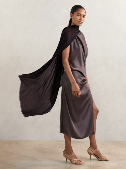 Wool-Cashmere Lightweight Scarf in Burgundy Women | Reiss
