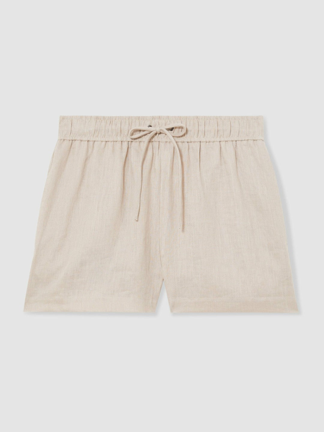 Linen-Blend Drawstring Shorts in Neutral Women | Reiss