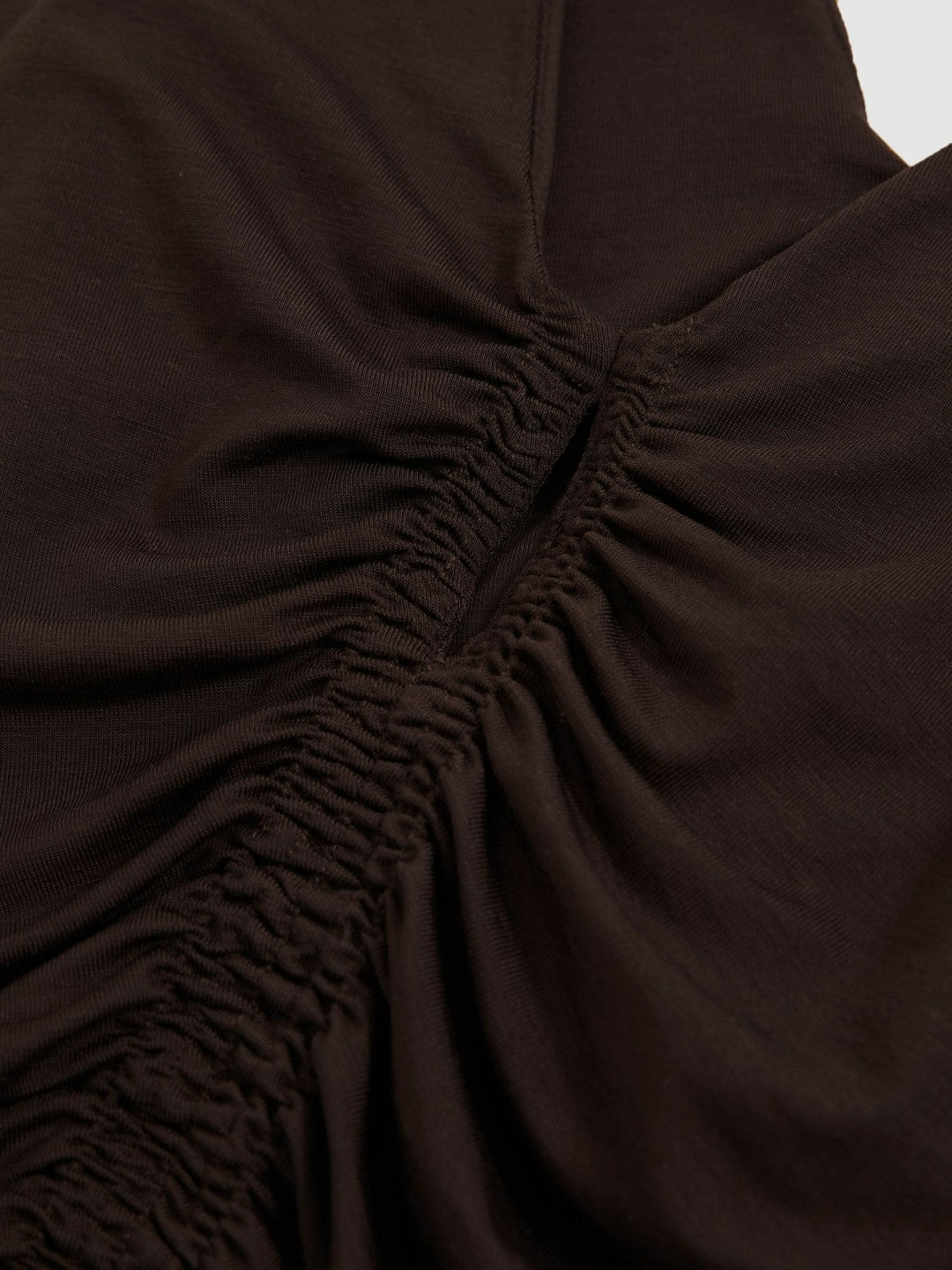 Stretch Lyocell Jersey Ruched Vest in Chocolate Brown Women | Reiss