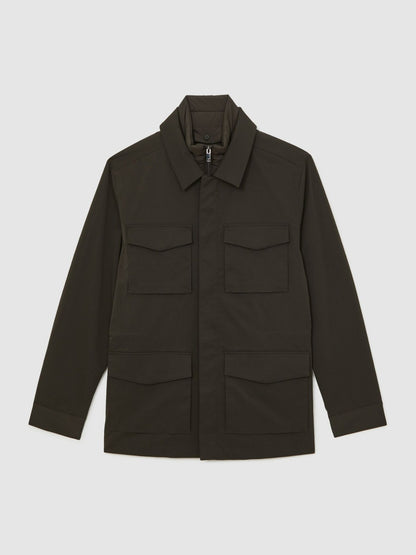 Removable-Gilet Safari Jacket in Green Men | Reiss
